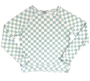 Brokedown Clothing Women's Blue Check Sweatshirt