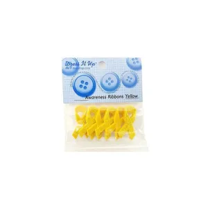 Dress It Up Embellishment Buttons - Awareness Ribbon - Yellow*